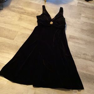 Black velvet midi size 12 dress by Dress Barn